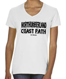 Northumberland Coast Path women's v-neck fitted t-shirt