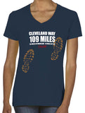 Cleveland Way 'Sore Feet' women's v-neck fitted t-shirt