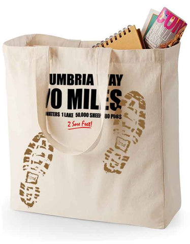 Cumbria Way 'Sore Feet' canvas shopping bag