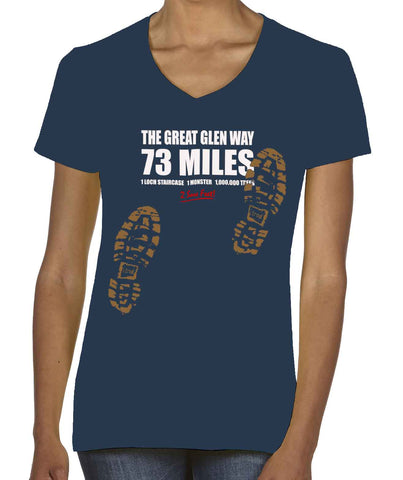 Great Glen Way 'Sore Feet' women's v-neck fitted t-shirt
