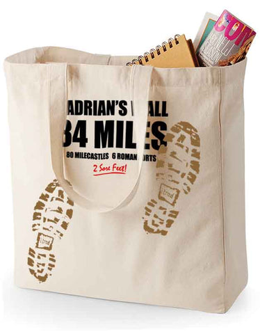 Hadrian's Wall 'Sore Feet' canvas shopping bag