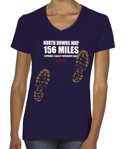 North Downs Way 'Sore Feet' women's v-neck fitted t-shirt