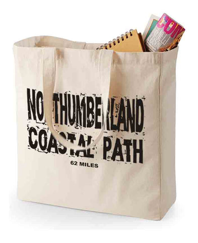 Northumberland Coast Path canvas shopping bag