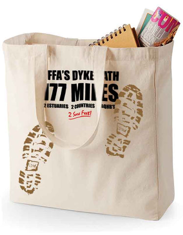 Offa's Dyke Path 'Sore Feet' canvas shopping bag