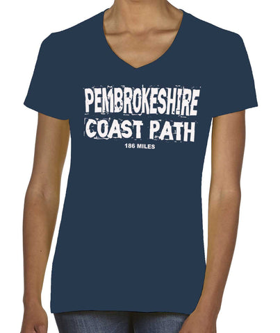 Pembrokeshire Coast Path women's v-neck fitted t-shirt