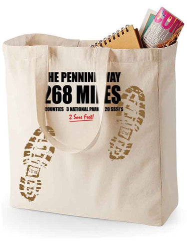 Pennine Way 'Sore Feet' canvas shopping bag