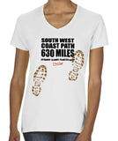 South West Coast Path 'Sore Feet' women's v-neck fitted t-shirt