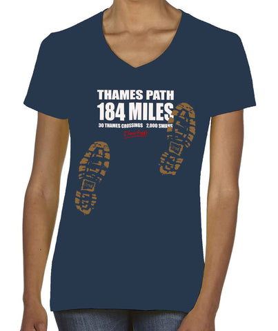 Thames Path 'Sore Feet' women's v-neck fitted t-shirt