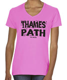Thames Path women's v-neck fitted t-shirt
