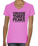 Yorkshire Three Peaks women's v-neck fitted t-shirt